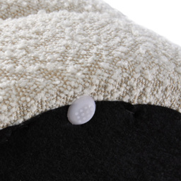 Living and Home Cream Upholstered Tufted Round Storage Ottoman - Size: 49 x 45 x 45cm - Wilko - thumbnail 5