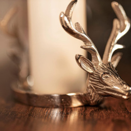 Marco Paul Silver Double Head Reindeer Candle Holder - Size: 22 x 12.5 x 11.5cm - Wilko - thumbnail 4