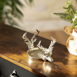 Marco Paul Silver Double Head Reindeer Candle Holder - Size: 22 x 12.5 x 11.5cm - Wilko - thumbnail 7