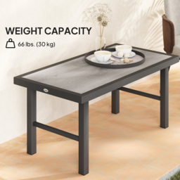 Outsunny Grey Wood Effect Garden Coffee Table - Size: 46 x 53 x 100cm - Wilko - thumbnail 7