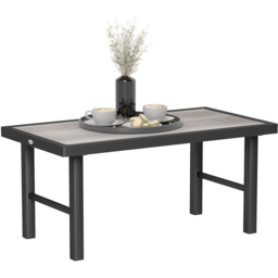 Outsunny Grey Wood Effect Garden Coffee Table - Size: 46 x 53 x 100cm - Wilko - thumbnail 3