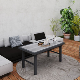 Outsunny Grey Wood Effect Garden Coffee Table - Size: 46 x 53 x 100cm - Wilko - thumbnail 5