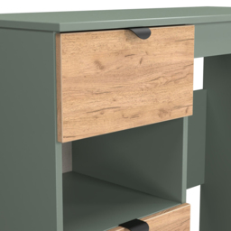 Crowndale Bora 2 Drawer Single Shelf Gold Oak and Reed Green Vanity - Size: 39 x 95 x 80cm - Wilko - thumbnail 7