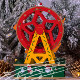 St Helens Wooden Ferris Wheel Music Box - Size: 195 x 135 x 100cm - Red - Wilko - thumbnail 5