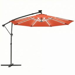 Outsunny Orange Garden Cantilever Parasol with Solar Light 3m - Wilko - thumbnail 1
