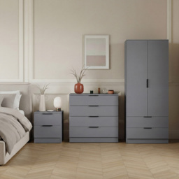 Vida Designs Trega Grey 3 Piece Bedroom Furniture Set - Size: 170 x 76 x 53cm - Wilko - thumbnail 6
