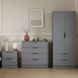 Vida Designs Trega Grey 3 Piece Bedroom Furniture Set - Size: 170 x 76 x 53cm - Wilko - thumbnail 1