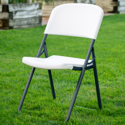 Lifetime Products Set of 4 Foldable Loop Leg Chair - Size: 83 x 54.6 x 46.9cm - White - Wilko