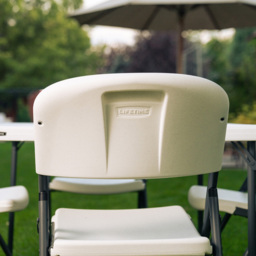 Lifetime Products Set of 4 Foldable Loop Leg Chair - Size: 83 x 54.6 x 46.9cm - White - Wilko - thumbnail 7