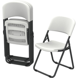 Lifetime Products Set of 4 Foldable Loop Leg Chair - Size: 83 x 54.6 x 46.9cm - White - Wilko - thumbnail 5