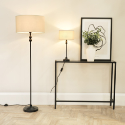ValueLights Maggie Cream and Black Drum Shade Candlestick LED Table Lamp - Size: 50 x 25 x 25cm - Wilko - thumbnail 5