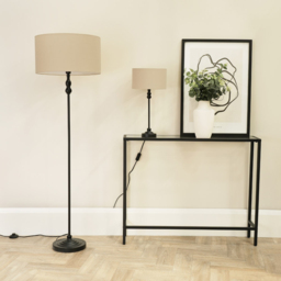 ValueLights Maggie Cream and Black Drum Shade Candlestick LED Table Lamp - Size: 50 x 25 x 25cm - Wilko - thumbnail 6