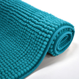Mayfair Jade Shaggy Noodle Bath Mat 50 x 80cm - Blue - Wilko - thumbnail 6