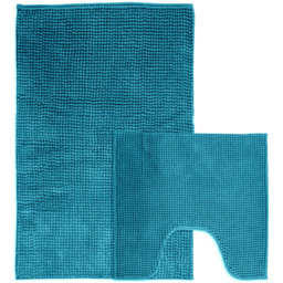 Mayfair Jade Shaggy Noodle Bath Mat 50 x 80cm - Blue - Wilko - thumbnail 5