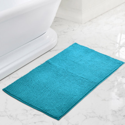 Mayfair Jade Shaggy Noodle Bath Mat 50 x 80cm - Blue - Wilko - thumbnail 3