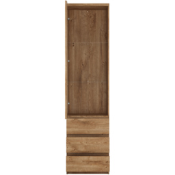 Florence Fribo Single Door 3 Drawer Golden Ribbeck Oak Tall Narrow Display Cabinet - Size: Single Door, 3 Drawer - Brown - Wilko - thumbnail 4