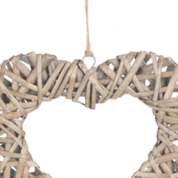 Red Hamper Medium Flat Open Wicker Heart - Size: 25 x 1 x 25cm - Brown - Wilko - thumbnail 3