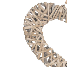Red Hamper Medium Flat Open Wicker Heart - Size: 25 x 1 x 25cm - Brown - Wilko - thumbnail 4