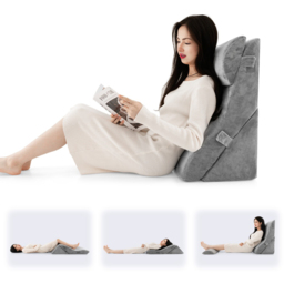 Costway Grey Bed Wedge Pillow Set 3 Piece - Size: Single - Wilko - thumbnail 3
