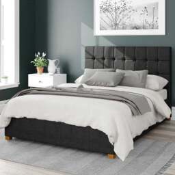 Aspire Sinatra Double Ebony Malham Weave Ottoman Bed - Black - Aspire Beds - Wilko