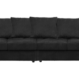 Luxor 4 Seater Black Jumbo Cord Scatter Back Sofa - Wilko - thumbnail 4