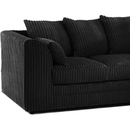 Luxor 4 Seater Black Jumbo Cord Scatter Back Sofa - Wilko - thumbnail 5