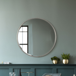 MirrorOutlet Rowan Silver Bevelled Round Wall Mirror 100 x 100cm - Wilko - thumbnail 7