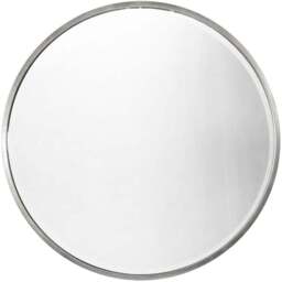 MirrorOutlet Rowan Silver Bevelled Round Wall Mirror 100 x 100cm - Wilko - thumbnail 1