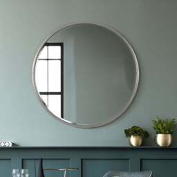 MirrorOutlet Rowan Silver Bevelled Round Wall Mirror 100 x 100cm - Wilko - thumbnail 3