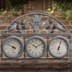Garden Gear Grey Garden Wall Clock Weather Station - Size: 44 x 66 x 6cm - Wilko - thumbnail 3