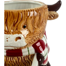 Festive Hand Painted Highland Cow Mug Brown - Wilko - thumbnail 6
