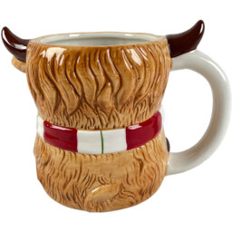 Festive Hand Painted Highland Cow Mug Brown - Wilko - thumbnail 5