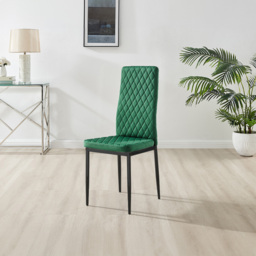 Furniturebox Arona Valera 4 Seater Round Dining Set Green Black and Chrome - Wilko - thumbnail 5