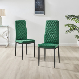 Furniturebox Arona Valera 4 Seater Round Dining Set Green Black and Chrome - Wilko - thumbnail 4