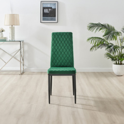 Furniturebox Arona Valera 4 Seater Round Dining Set Green Black and Chrome - Wilko - thumbnail 6