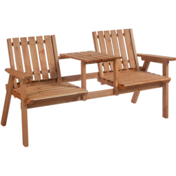 Outsunny Antique Orange Wooden Companion Seat - Size: 2 Seater - Wilko - thumbnail 3