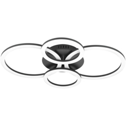 EGLO Parrapos-Z Modern Black Smart Control Colour Changing Ceiling Light 45cm - Size: 61.5 x 45 x 8cm - Wilko