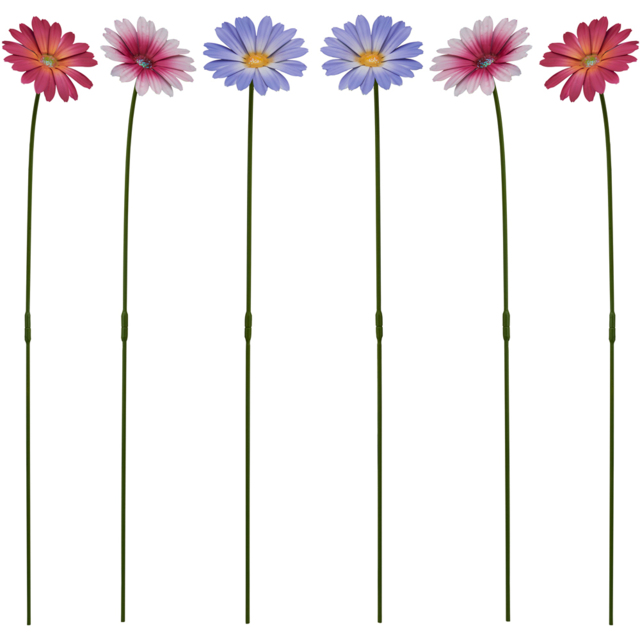 Garden Gear Purple Pink Magenta Metal Daisy Stake 6 Pack - Size: 10 x 8 x 58cm - Wilko - image 1