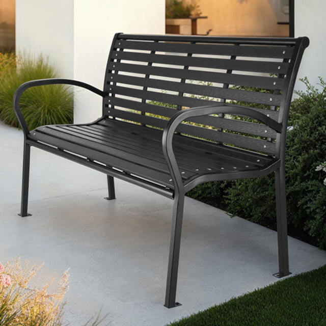 tectake Pino 3 Seater Garden Bench - Black - Wilko - image 1