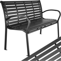 tectake Pino 3 Seater Garden Bench - Black - Wilko - thumbnail 3