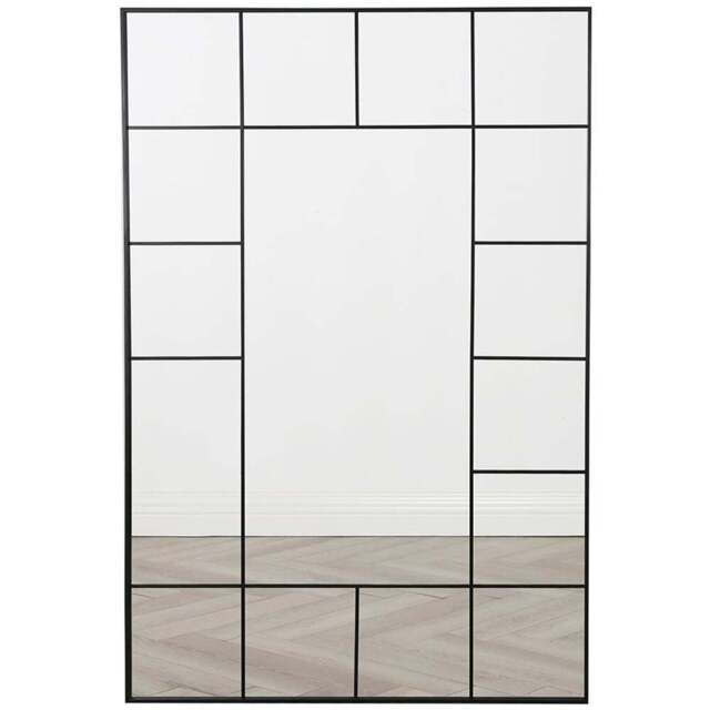 Aion Black Framed Window Mirror 100 x 70cm - Home Garden Direct - Wilko - image 1