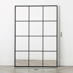 Aion Black Framed Window Mirror 100 x 70cm - Home Garden Direct - Wilko - thumbnail 5
