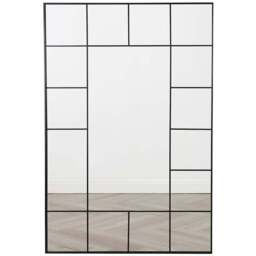 Aion Black Framed Window Mirror 100 x 70cm - Home Garden Direct - Wilko - thumbnail 1