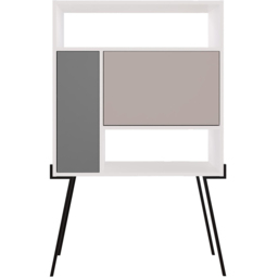 Decortie Tatti Laptop Desk with Shelf White and Mocha Grey - Size: 135.0  x 83.5  x 29.4 cm - Multi - Wilko - thumbnail 3