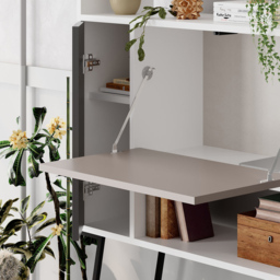 Decortie Tatti Laptop Desk with Shelf White and Mocha Grey - Size: 135.0  x 83.5  x 29.4 cm - Multi - Wilko - thumbnail 5