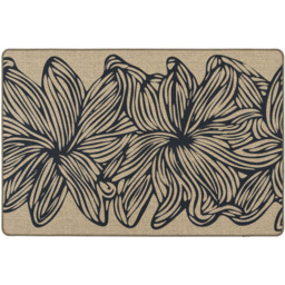 JVL Elegance Flower Rubber Backed Door Mat and Runner Set - Size: 75 x 50 x 5cm - Black - Wilko - thumbnail 5