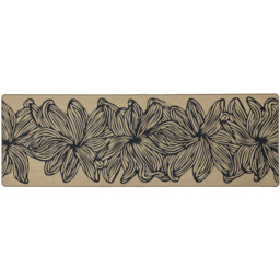 JVL Elegance Flower Rubber Backed Door Mat and Runner Set - Size: 75 x 50 x 5cm - Black - Wilko - thumbnail 6
