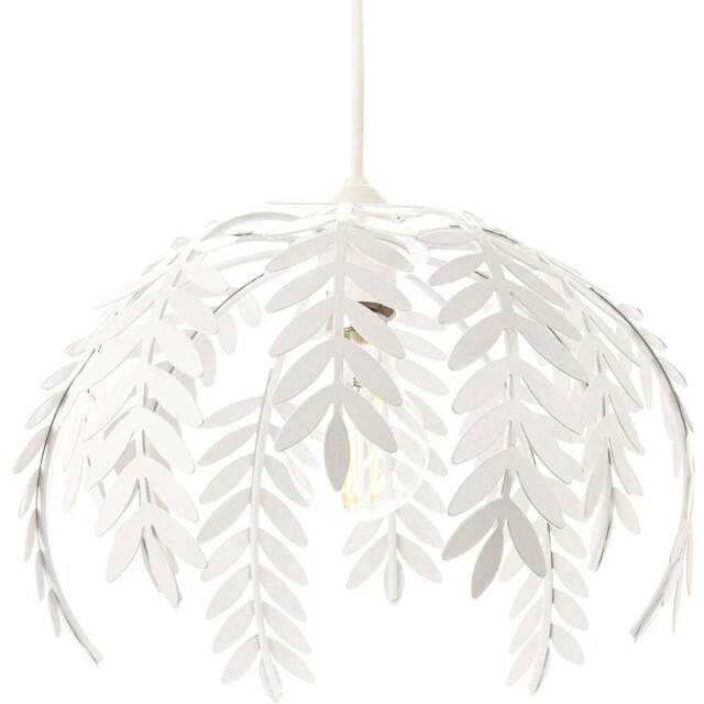 Happy Homewares White Gloss Fern Leaf Pendant Light Shade - Size: 17 x 28 x 28cm - Wilko - image 1