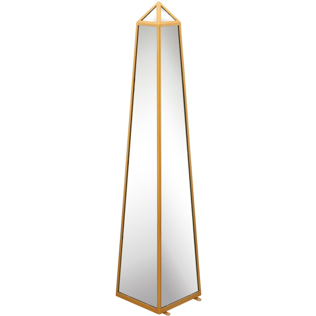 MirrorOutlet The Obelisk Gold Metal Edged Mirrored Garden Ornament 100 x 20cm - Size: 100 x 20 x 20cm - Wilko - image 1