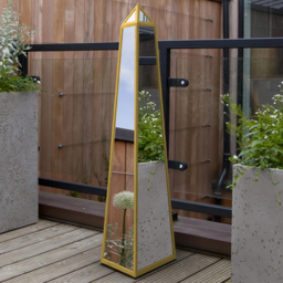 MirrorOutlet The Obelisk Gold Metal Edged Mirrored Garden Ornament 100 x 20cm - Size: 100 x 20 x 20cm - Wilko - thumbnail 3
